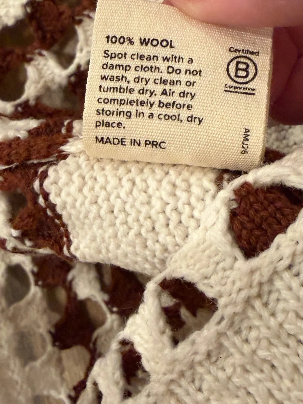 NWT Will + Bear Chelsea Wool Crochet Hat size Small